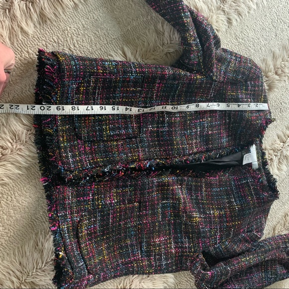 H&M Multicolor Tweed Frayed Edges Blazer 6 - Picture 4 of 12